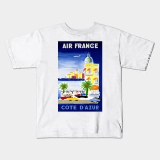 Vintage Travel Poster Air France Cote d'Azur Kids T-Shirt